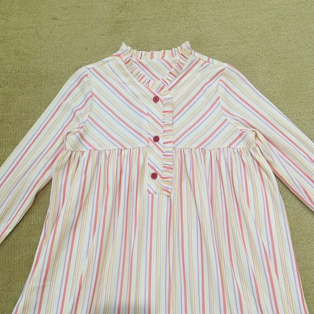 Kit’s Striped Nightie Girls Size M American Girl Pjs Pajama Dress Like Your Doll
